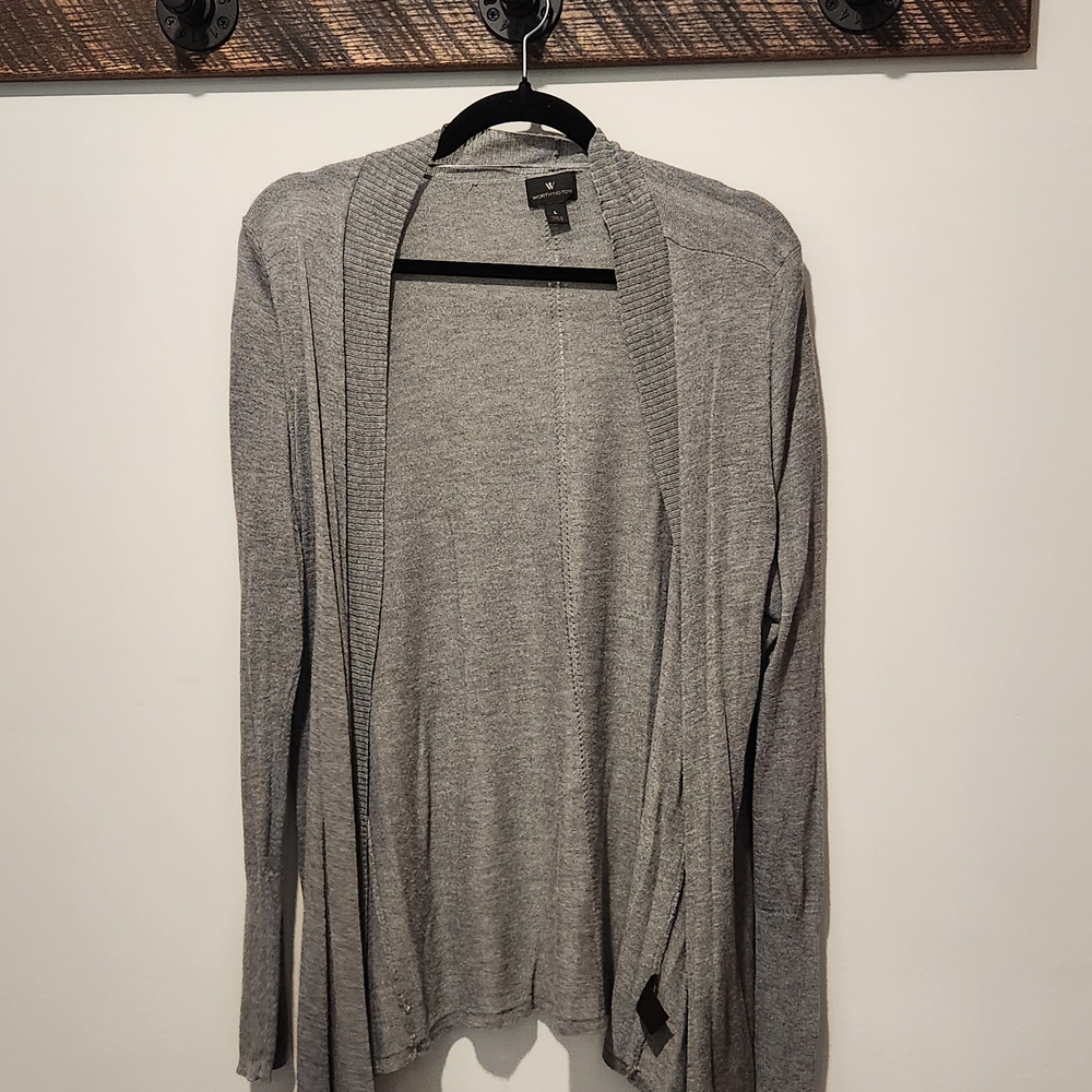 Worthington Gray Cardigan Sweater Classic Knit